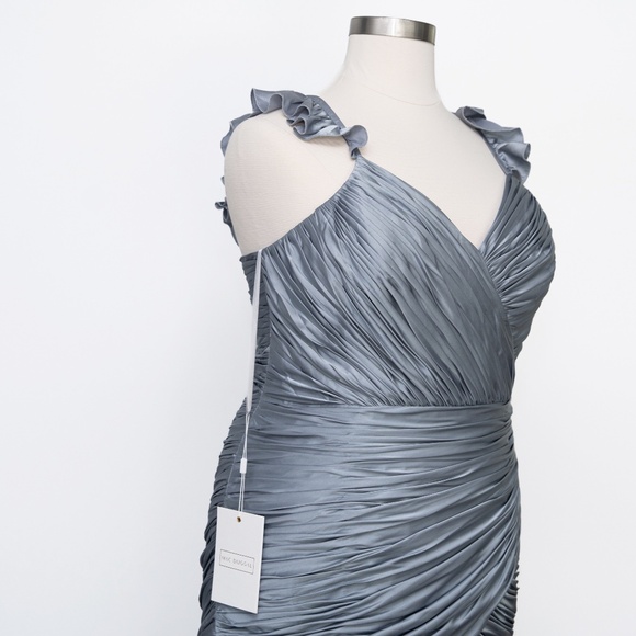 Mac Duggal - Ruched Pleated High-Low Gown 77009 - Picture 10 of 12